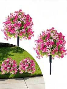 1pc Artificial Plant, Suitable For Outdoor Decoration. Realistic Artificial Silk Daisy And Eucalyptus Flowers, Perfect For Porch, Home, Patio, Balcony And Yard Decoration. Artificial Tree, Outdoor Porch, Wedding And Home Decor. - Multicolor - View 1