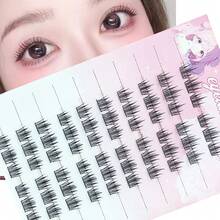 LIMEIKAI 60pcs Self-Adhesive False Eyelash Clusters, Korean Idol Manga Style, 8-12mm Mixed Length Set, Fluffy Single-Strand False Eyelashes, Natural Look 3-Section Segmented Design Loose Type Beginner-Friendly Reusable Self-Adhesive Eyelash Clusters, Eyelash Clusters, Individual False Eyelashes, False Eyelashes, Self-Adhesive DIY False Eyelash Extensions, Cluster False Eyelashes, False Eyelashes - C - View 10