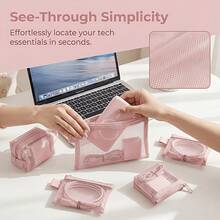 6pcs Mesh Zipper Storage Bags, Portable Travel Coin Pouches, Suitable For Data Cables, Earphones, Phone Accessories, Digital Storage, Makeup Bags, Transparent Mesh Coin & Miscellaneous Storage Bags, Back To School Supplies,Back To School - Multicolor - View 11