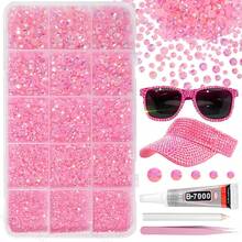 12000pcs Clear AB Rhinestones For Dazzling Kits, Dazzling Resin Gems 2/3/4/5/6mm For Handmade, Flat Back Rhinestones For Craft DIY Glassware - Multicolor - View 14