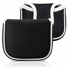 1PC Magnetic Closure Mallet Golf Putter Headcover With Contrast White Edge Golf Club Protector - Multicolor - View 11