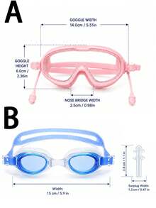 1pc Children's Large Frame High Definition Anti-Fog Swimming Goggles, Soft Silicone Waterproof Swim Goggles With Integrated Earplugs And Adjustable Strap, Unisex Baby Water Play Diving Eye Protection, Macaron Multi-Color Options - Children's Swimming Goggles - View 11
