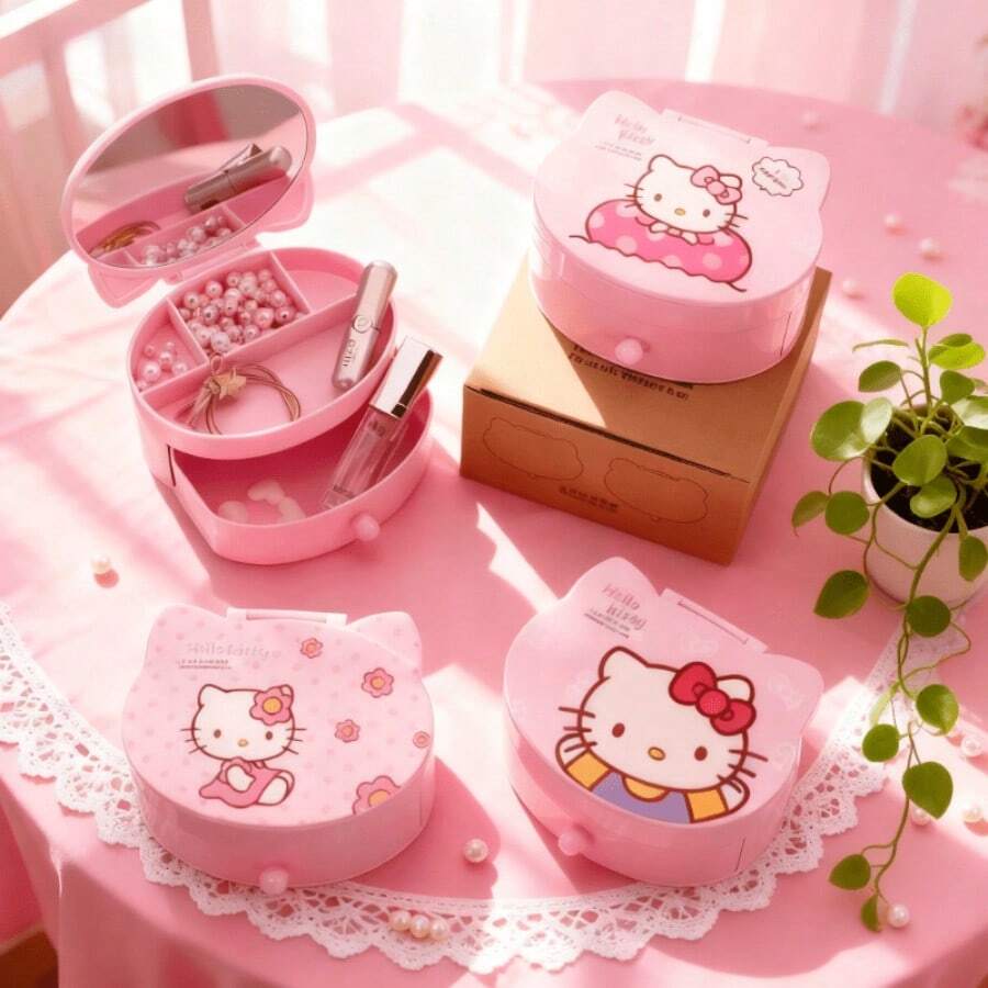 SANRIO 1pc Cute Kuromi And Pompompurin Pen Holder, Floral Arrangement Ornament, Multifunctional Storage Box, Anime Fan Desktop Pen Holder, Vanity Makeup Brush Organizer, Toothbrush And Toothpaste Display Box, Exquisite Holiday Gift, Best Gift For Students
