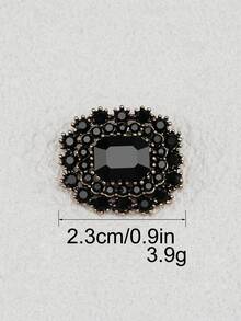 5pcs Classic Square Rhinestone Decorated Metal Buttons, Suitable For Coats, Sweaters, Jackets, Cashmere, Fur Coats, Gold With Dark Green Gemstone, Multi-Functional DIY Sewing Accessories - Multicolor - View 18