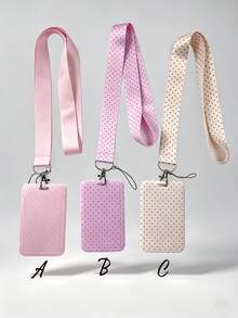 1pc Fashionable Polka Dot Printed Card Holder Pendant, Bag Charm, Key Chain, Wallet, Business Bank Credit Card Holder For Men And Women - Multicolor - View 11