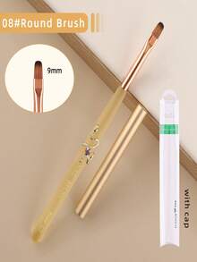 1Pc Detachable Snake Decor Nail Art Brush, Yellow Translucent Acrylic Handle Nail Liner Pen For UV Gel Drawing Painting Carving - Yellow - View 17