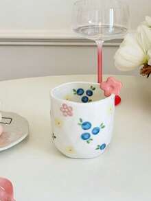 250ml Floral Coffee Cup, Cute 3D Flower Ceramic Handheld Cup, Bowknot Tea Cup, Hand-Pinch Asymmetrical Ceramic Coffee Cup Latte Cup Breakfast Cup Gift - Multicolor - View 13