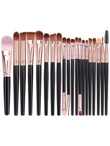 17/20/37Pcs Soft Synthetic Makeup Brushes Set, Multipurpose Cosmetic Brushes For Foundation, Eyeshadow, Blush And Concealer, With Triangle Powder Puffs, Cosmetic Sponges And Plush Hair Bands, Complete Makeup Accessory Kit For Daily Facial Makeup - Black - View 13