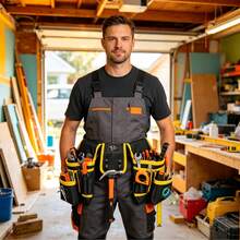 1pc Tool Belt, Oxford Cloth Tool Waist Bag, Multifunctional Electrician Tool Pouch, Detachable Tool Bag, Ideal For Carpenters, Electricians, Woodworkers & Construction Workers, Gift For Dad - Yellow Belt - View 1