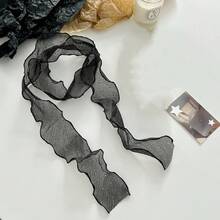 1pc Elegant Black Glitter Tulle Ribbon With Long Tail, Suitable For Bouquets, Wedding Decoration, DIY Craft Accessories And Daily Use - Multiple Styles - View 2