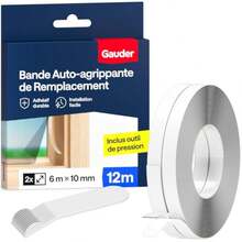 Bande auto-agrippante adhésive, moustiquaire fenêtre (12 m) | Fixation forte, ruban adhésif transparent en polyester pour filet - couleur comme sur la photo - Voir 1