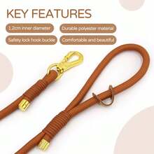 Zinc Alloy Buckle Design, Hand-Woven Thick Rope, Strong Small, Medium And Large Dog Rope, Strong Pull Border, Dog Rope Dog Rope.New Thick Handmade Woven Dog Leash/Strong Pulling Force/Stylish Colorful Outdoor Walking Leash/Secure Hook/ - Multicolor - View 7