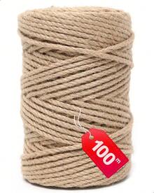 Mecate Cordon Henequen Hilo Yute Natural Decorar 4mm X 100m - Beige - Ver 2