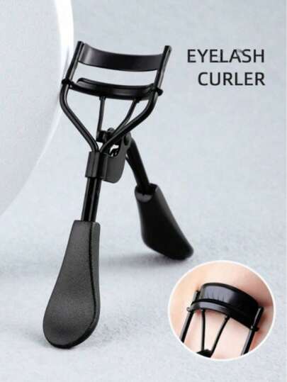 1pc Black Duck Handle Eyelash Curler, Ergonomic Non-Slip Handle, Wide-Angle Eye Contour Fit Makeup Tool, Moderate Elasticity For Easy Eyelash Curling, Suitable For Pre-Makeup Eye Grooming, Travel Makeup, Student Makeup, Touch-Up, Popular Affordable Beauty Tool