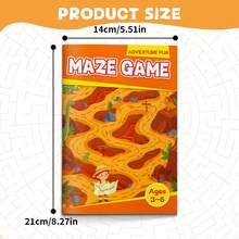 Maze Game Activity Notebooks, Desert, Ocean, Crystal Cave And Funfair Adventure Themes, Focus Training, Logic Thinking And Pathfinding Practice, Progressive Difficulty Design - Style - View 2