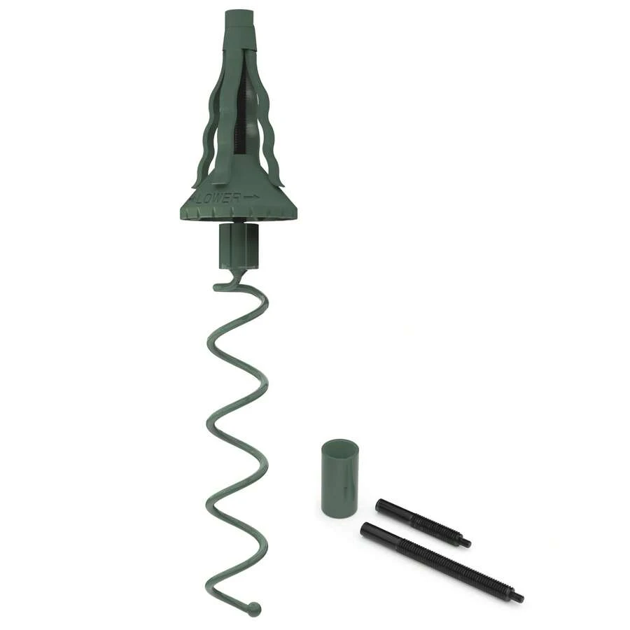 1pc Screw-In Christmas Tree Topper Holder, Universal Fit For Most Base Types, Green | Metal Support Rod Adjustable Attachment, Used To Stabilize Seasonal Tree Top Decorations, Holiday Tree Top Stabilizer