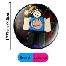 7pcs Roblox Theme Enamel Brooch Set, Round 4.5cm Eerie Badge, Gothic Skull & Horror Character Design, Durable Clasp, Suitable For Halloween Party, Cosplay, Backpack, Jacket, Bag Decoration, Horror Fan Gift - A - View 18