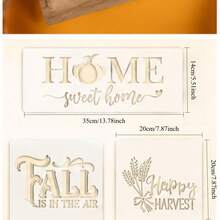 10Pcs Farmhouse Fall Thanksgiving Harvest Pumpkin Blessed Rustic Pattern Painting Stencils Reusable PET Plastic Templates For Wood Signs Wall Fabric Canvas DIY Crafts - Sets - View 7