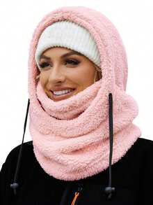 1pc Winter Warm Ear Protection Neck Warmer Hat Scarf All-In-One Thickened Ski Cycling Face Mask Windproof Balaclava - Multicolor - View 5