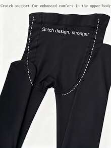 2 Pairs Women's High Elastic Plus Size Shiny Silk Texture Tight Tights - Black - View 2