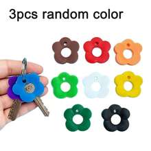 1/3/6pcs Colorful Bloom Silicone Elastic Key Identifier Covers - Flower-Shaped Key Sleeves For Easy Recognition, Random Color Assortment - Ideal For Sisters & Friends, Perfect Valentine's/Mother's Day/Birthday Gift - A - View 10