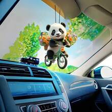 1pc Creative Cute 2D Acrylic Panda Car Rearview Mirror Hanging Ornament/Keychain Pendant/Holiday Gift - Acrylic Panda Pendant - View 3