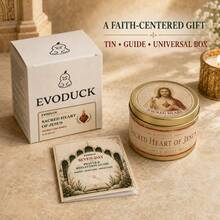 EVODUCK Sacred Heart Of Jesus Religious Candle Gift Box Set, Catholic Christian Prayer Tin Candle With 7 Day Scripture Reflection Guide, Jesus Christ Decor For Bedside Nightstand Living Room, Advent Christmas Get Well Gift For Dad Grandpa Husband Priest - Religious Candle - View 11
