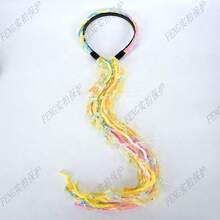 Serre-tête en peluche Maillard coloré avec long ruban à franges, accessoire de cheveux tressés, décoration de cheveux tressés style serre-tête, élastique à cheveux en corde tressée colorée en peluche - Noir - Voir 7