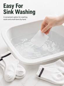 1 Box 30pcs Socks Laundry Sheets, Socks Cleaning Sheets, Hanging Design, Stain Removal, Antibacterial & Odor Removal, Disposable Portable Pack, Daily Essential, Home & Commercial Use, Machine & Hand Wash Compatible, Travel Use - Sock Laundry Sheets - View 5