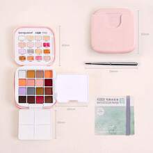 Languo 16-Color Portable Watercolor Set, Solid Watercolor Paint Set With Built-In Palette And Brushes, Compact Travel Painting Kit, Suitable For Sketching, Journaling And Art Practice Art Supplies - Sets - View 14