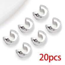20pcs 18K Silvery Plated Crimp Beads Wire Guardians Clamshell Bead Tips Knot Covers End Caps For DIY Bracelet Necklace Jewelry Making Findings - Silver - View 26