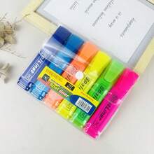4pcs/6pcs Colorful Highlighter Pens, Underline Marker Pens, Colored Marker Pens, Chisel Tip Fluorescent Label Pens - A - View 7
