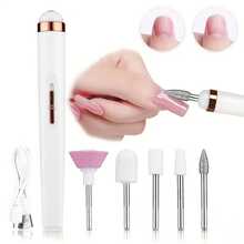 Five In One Portable Nail File, Electric Nail Drill With 5 Accessory Drills, USB Charging With LED Lights, Adjustable Speed, Suitable For Nail Art And Nail Care Tools, Electric Nail File Set, Ideal For Birthday And Holiday Gifts - Multicolor - View 3