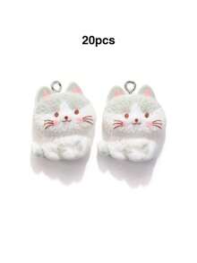 10/20/100pcs Resin Jewelry Accessories Cat Holding Fish Kitten Pendant DIY Handmade Bracelet Keychain Necklace Charm - Kitten - View 10