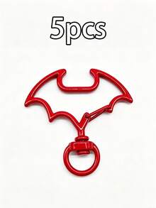 5pcs Halloween Bat Shaped Zinc Alloy Rotating Lobster Clasp, Colorful Rotating Keychain Hook, For DIY Pendant, Bag Charm, Jewelry Making Supplies - Halloween Bat Spring Clip - View 8
