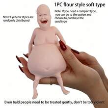 Squishy Funny Bald Head Doll, Prank Bald Head, Birthday Gift, Party Gift, Halloween Gift, Holiday Gift - Multicolor - View 14