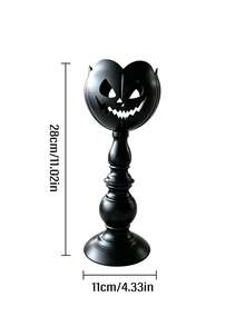 Halloween Pumpkin Face Metal Candle Holder Black Pedestal Candlestick No Candles Spooky Tabletop Decor For Mantel Shelf Party Home Desktop Holiday Gift - Multiple Styles - View 11
