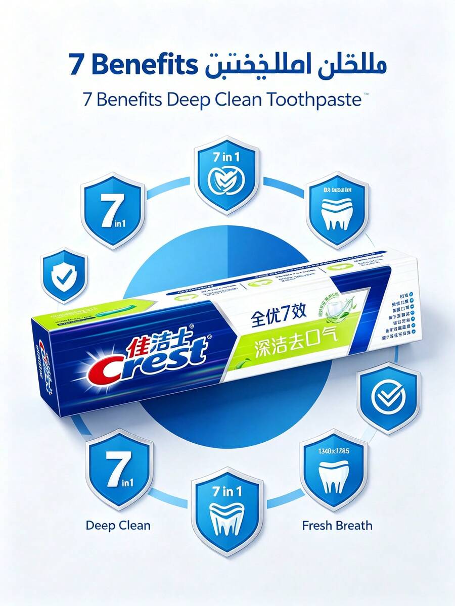 CREST Gleem All-In-One 7-Benefit Deep Clean Breath Freshening Toothpaste 120g - Mint - View 1
