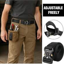 1pc Tactical Belt With Plastic Buckle, Multi-Functional Outdoor Training Belt, Unisex - Multicolor - View 2