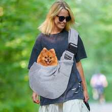 Pet Crossbody Shoulder Bag, Adjustable Portable Outdoor Bag, Cat & Dog Universal Travel Bag, Breathable Foldable Large Capacity Pet Commute Camping Backpack, Suitable For Small Dogs, Medium Dogs, Teddy, Bichon, Pomeranian, Cats - Multicolor - View 8