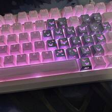 AULA Beauty Butterfly Love Keycaps con Grabado Lateral DIY Personalizado PBT Altura de Fábrica 21 Teclas Patrón Lindo Tapas de Teclado - Ver 4
