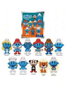 Monogram 1PC Officially Licensed 3D Anime Character Blind Bag Keychain Mystery Bulk Bag Clip Pendant One Smurfette Brainy Keyring For Friends For Birthday Christmas Souvenir Collection Holiday Gifts - Multicolor - View 9