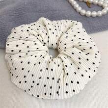 French Gentle Elegant Pleated Polka Dot Scrunchie 2026 Early Autumn New Style Hair Tie Ponytail Bun Hair Accessory - Multicolor - View 13