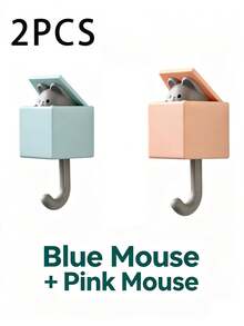 1pc/10pcs Cute Cartoon Cat Adhesive Hooks Strong No-Trace Creative Wall Mounted Hooks Home Bedroom Kitchen Storage Organization Expandable Hooks Decorative Wall Accessories For Hanging Clothes Towels Keys Bags - Multicolor - View 17