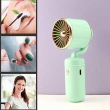 1pc Portable USB Rechargeable Mini Fan, Eyelash Drying Fan For Eyelash Extension, 3 Speed Adjustable Noiseless Handheld Fan, Basic Eyelash Extension Supplies/Air Conditioner Blower - Green - View 8