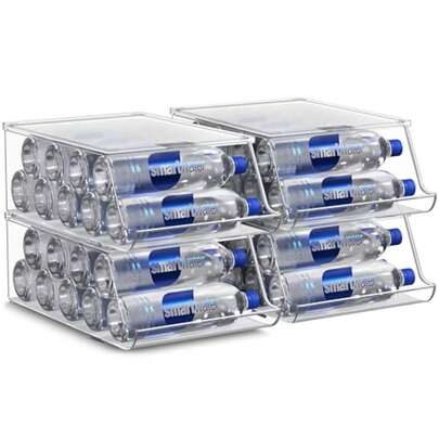Water Bottle Organizer For Refrigerator And Pantry, Stackable 4 Pack