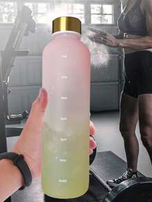 1個 1000ML 戶外運動水壺，中性款，1000ml 黑色漸層高質感水杯，大容量塑膠便攜水杯，適合戶外健身露營便攜旅行杯 - 白色 - 查看 12