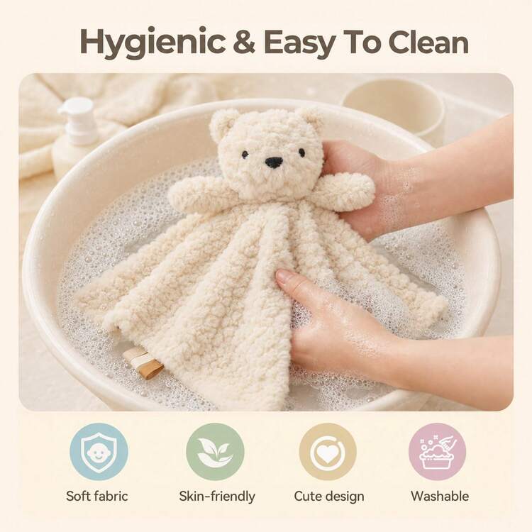 1 buah Selimut Bayi Lembut Motif Mawar, Selimut Lembut Motif Beruang Lucu, Mainan Sensori Lembut untuk Menenangkan, Mainan Tidur Portabel untuk Bayi Baru Lahir - Aprikot - View 9