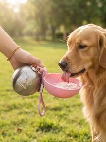 Customizable Portable Water Bottle For Pets, Can Customize Pet Photo And Name, 304 Stainless Steel Hook Spherical Design, Foldable Refillable Water Dispenser, Suitable For Hiking Camping, Portable Travel Small Water Bottle - Multicolor - View 6