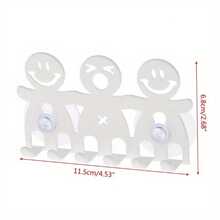 1pc Cartoon Toothbrush Holder Set, Self‑Adhesive Wall Mount Organizer With Suction Cups, Multi‑Hook Family Bathroom Storage Rack, Multi‑Purpose Wall Hook For Toothbrush Key Small Gadget, Home Bathroom Decor Accessory - Multicolor - View 11
